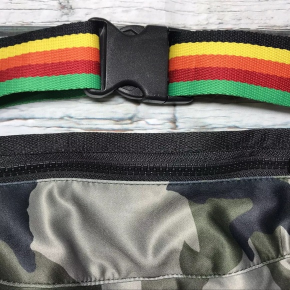 NEW Pam & Gela Belt Bag Crossbody Fanny Pack Camo Print Grunge Purse NWT $175 - Picture 11 of 12